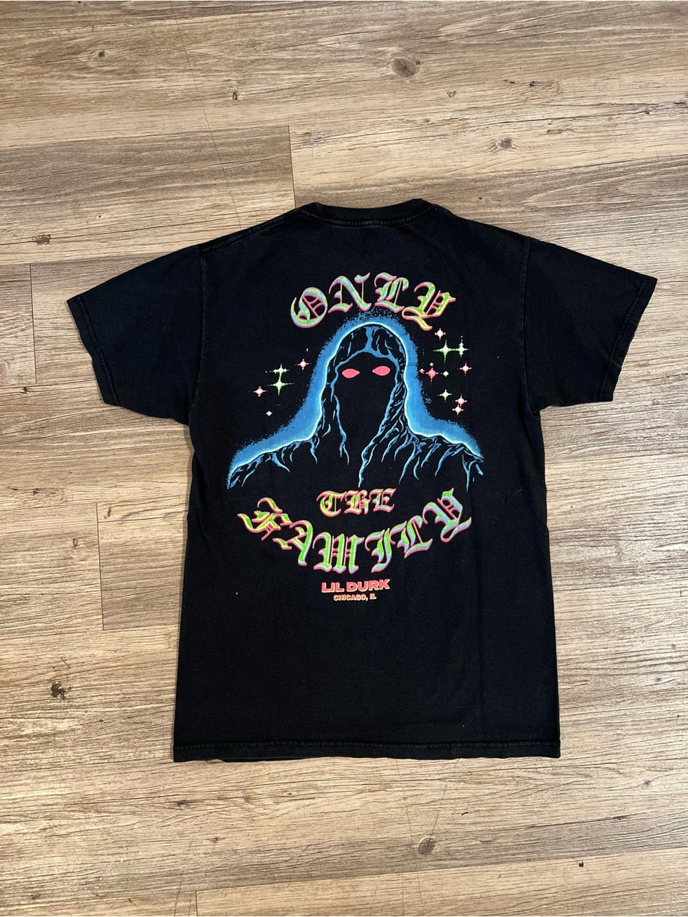 Lil Durk Only the Family Concert T shirt Black Doble Side Size Small